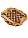 Schachspiel aus Olivenholz incl. Figuren, flach 45 cm x 45 cm