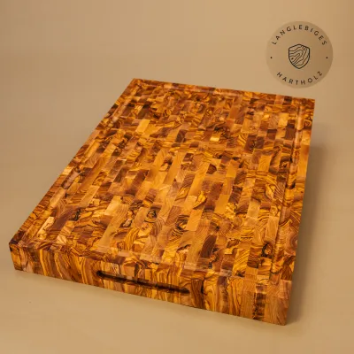 Premium Schneidebrett aus Olivenholz | Stirnholz Mosaik | Handarbeit