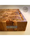 Premium Schneidebrett aus Olivenholz | Stirnholz Mosaik | Handarbeit