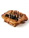 Schachbrett aus Olivenholz mit Schublade und Figuren