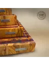 Massives Olivenholz Stirnholz Schneidebrett mit Saftrille | zweifarbig