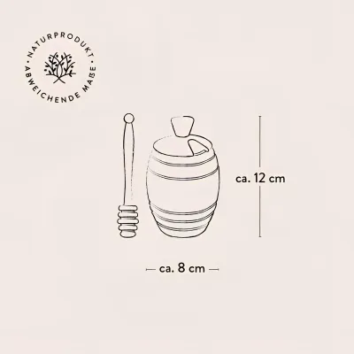 Honigtopf mit Honiglöffel aus Olivenholz – naturbelassen & stilvoll