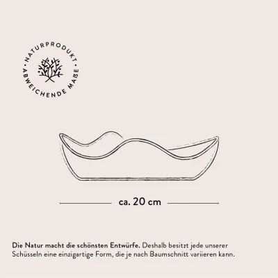 Baguetteschale aus Olivenholz | mit Rindenanteil | handgefertigt