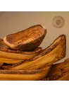 Baguetteschale aus Olivenholz | mit Rindenanteil | handgefertigt