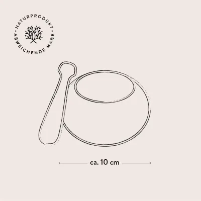 Mörser & Stößel aus Olivenholz mit rundem Rand | modernes Design