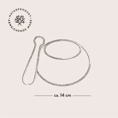 Mörser & Stößel aus Olivenholz mit rundem Rand | modernes Design