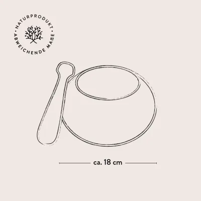 Mörser & Stößel aus Olivenholz mit rundem Rand | modernes Design