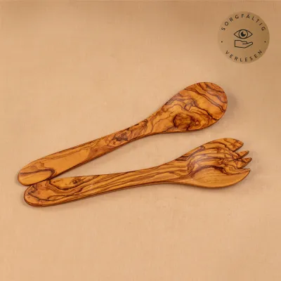 Klassisches Salatbesteck aus Olivenholz – stilvoll & zeitlos