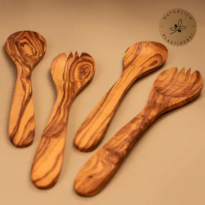 Klassisches Salatbesteck aus Olivenholz – stilvoll & zeitlos