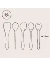 5er Set bestehend aus Salatbesteck, Pfannenwender, Kochlöffel und Löffel mit Mulde /Ecke