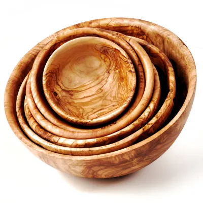 6er Set Salatschalen aus Olivenholz | für puren Salatgenuss