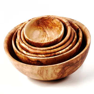 6er Set Salatschalen aus Olivenholz | für puren Salatgenuss