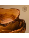 Große Obstschale aus Olivenholz, Naturrand 32 cm