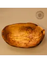 Obstschale aus Olivenholz länglich mit Naturrand | rustikal | naturbelassen
