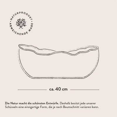 2er oder 3er Set Obstschale oval aus Olivenholz mit Naturrand