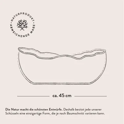 2er oder 3er Set Obstschale oval aus Olivenholz mit Naturrand