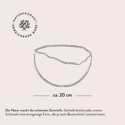 Große Salatschale aus Olivenholz mit Naturrand | rustikal | naturbelassen