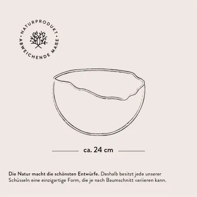 Große Salatschale aus Olivenholz mit Naturrand rustikal naturbelassen