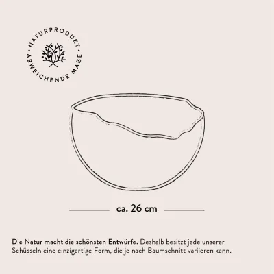 Große Salatschale aus Olivenholz mit Naturrand rustikal naturbelassen