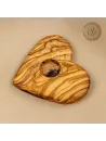 Teelichthalter aus Olivenholz in Herzform | aus Liebe schenken