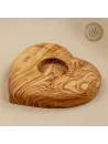 Teelichthalter aus Olivenholz in Herzform | aus Liebe schenken