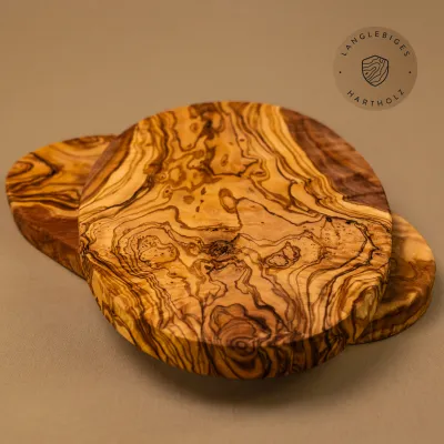 2er-Set ovale Frühstücksbretter Olivenholz | Handarbeit vom Alpenrand