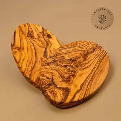 2er-Set ovale Frühstücksbretter Olivenholz | Handarbeit vom Alpenrand