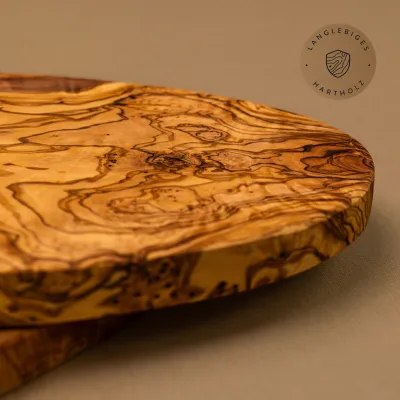 2er-Set ovale Frühstücksbretter Olivenholz | Handarbeit vom Alpenrand