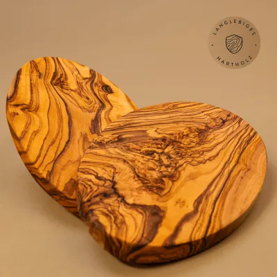 2er-Set ovale Frühstücksbretter Olivenholz | Handarbeit vom Alpenrand