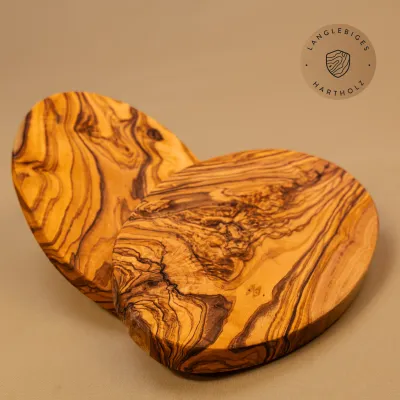 2er-Set ovale Frühstücksbretter Olivenholz | Handarbeit vom Alpenrand