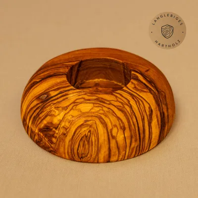 Teelichthalter aus Olivenholz rund | Natürlich & handgefertigt in Bayern