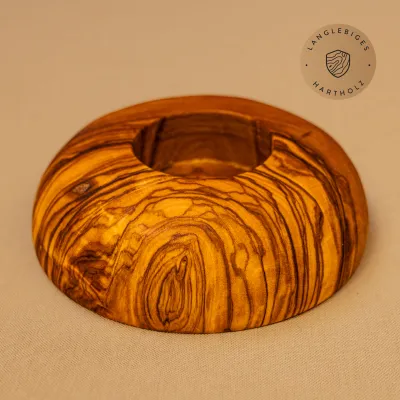 Teelichthalter aus Olivenholz rund | Natürlich & handgefertigt in Bayern