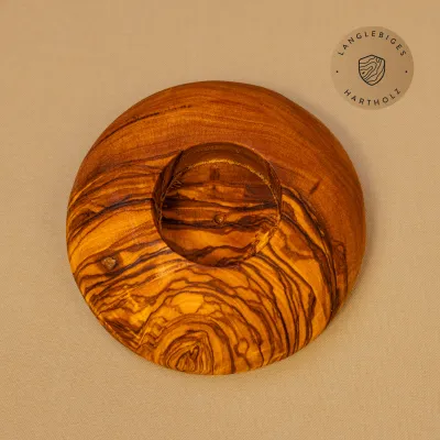 Teelichthalter aus Olivenholz rund | Natürlich & handgefertigt in Bayern