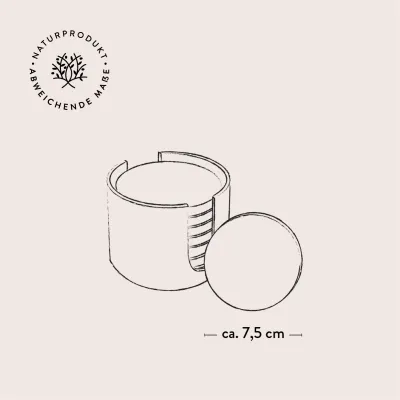 Untersetzer aus Olivenholz 6-teilig mit Halter | Handgemacht & natürlich