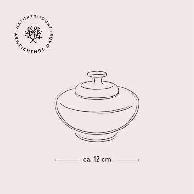 Dose bauchig mit Deckel aus Olivenholz 12cm