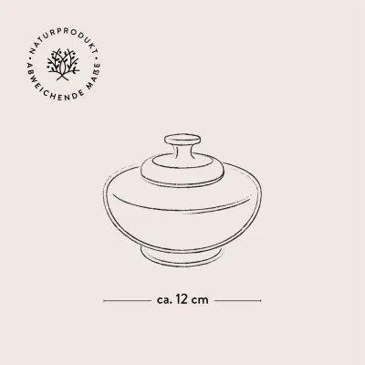 Dose bauchig mit Deckel aus Olivenholz 12cm