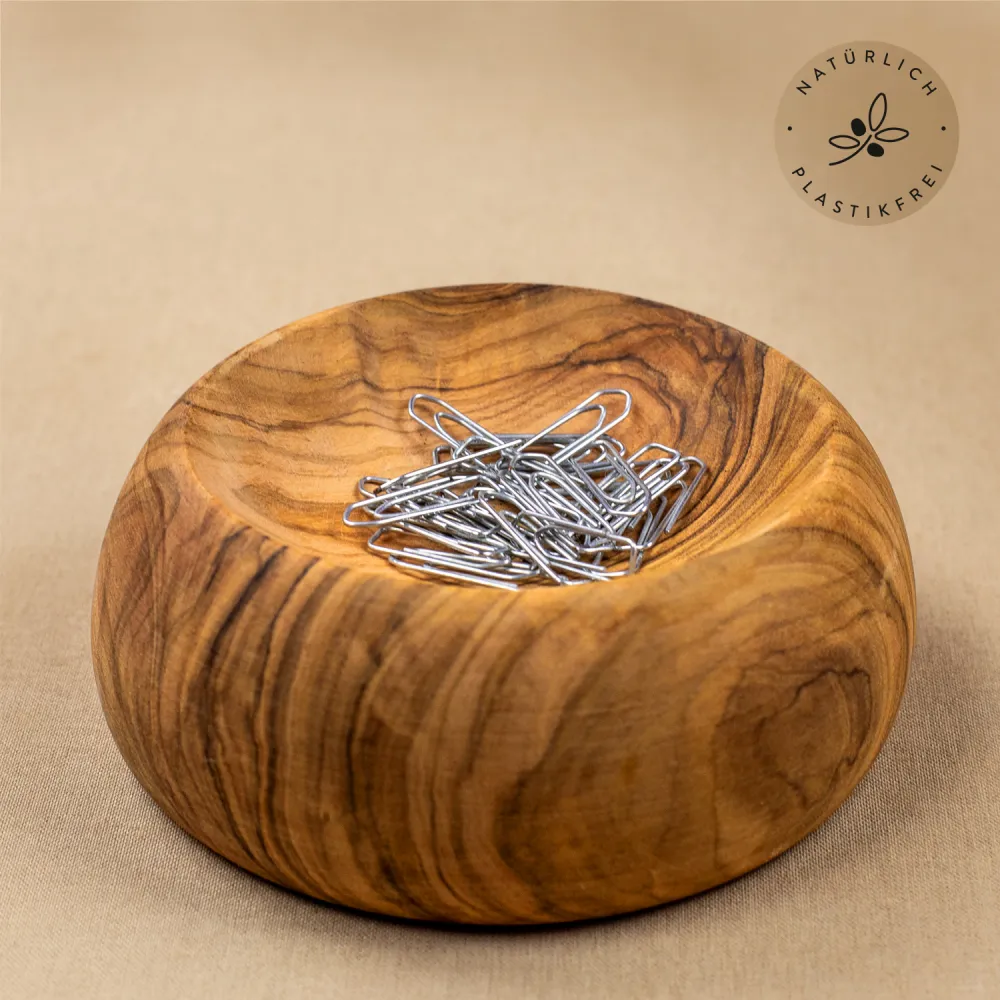 Büroklammerhalter mit Magnet aus Olivenholz