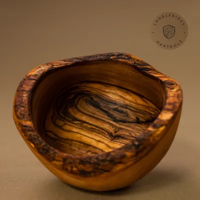 Müslischale aus Olivenholz mit Naturrand | rustikal | naturbelassen