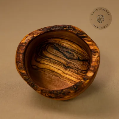 Müslischale aus Olivenholz mit Naturrand | rustikal | naturbelassen