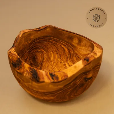 Müslischale aus Olivenholz mit Naturrand | rustikal | naturbelassen