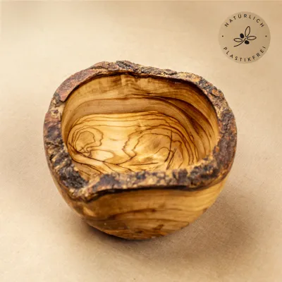 Müslischale aus Olivenholz mit Naturrand | rustikal | naturbelassen