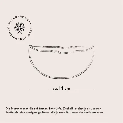 Müslischale aus Olivenholz mit Naturrand | rustikal | naturbelassen
