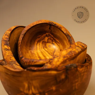 Müslischale aus Olivenholz mit Naturrand | rustikal | naturbelassen