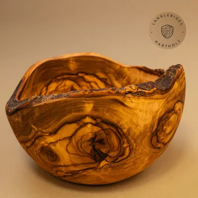 Müslischale aus Olivenholz mit Naturrand | rustikal | naturbelassen