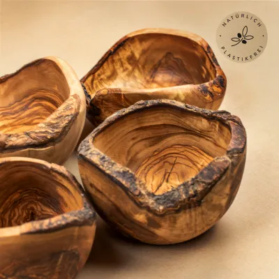 Müslischale aus Olivenholz mit Naturrand | rustikal | naturbelassen