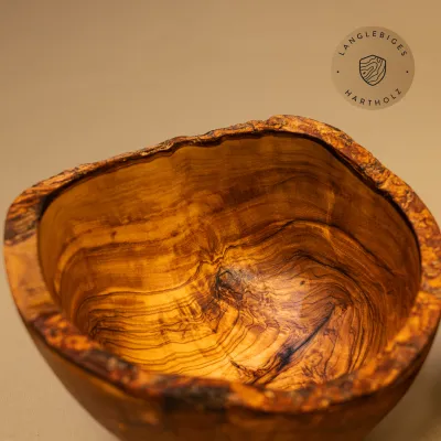 Müslischale aus Olivenholz mit Naturrand | rustikal | naturbelassen