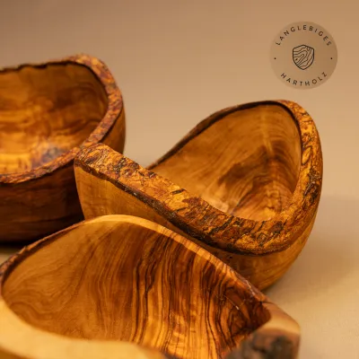 Müslischale aus Olivenholz mit Naturrand | rustikal | naturbelassen