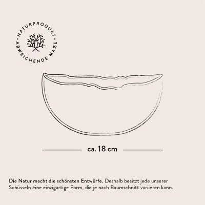 Müslischale aus Olivenholz mit Naturrand | rustikal | naturbelassen