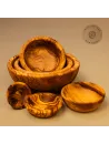 5er Set Müslischalen aus Olivenholz | modernes Design 10 - 18 cm