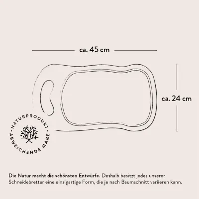 Steakbrett aus Olivenholz | Naturschnitt mit Saftrille & Henkel 